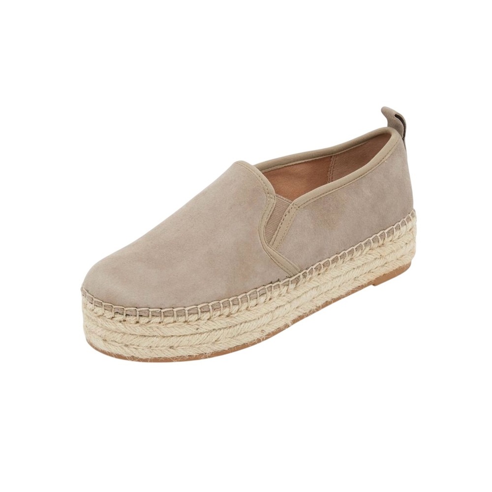 SAM EDELMAN Women Carrin Platform Suede Espadrille Putty Suede Taupe Slip-On 10M